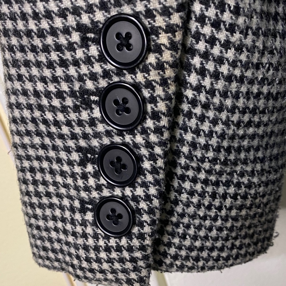 BCBG Generation Black & White Houndstooth Coat Small | Lined Chic Classic - Picture 8 of 9